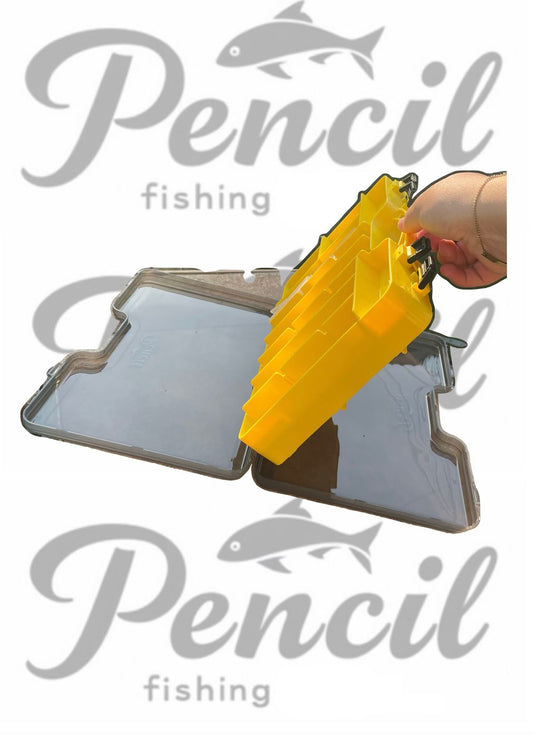 Pencil fishing double sided tackle box